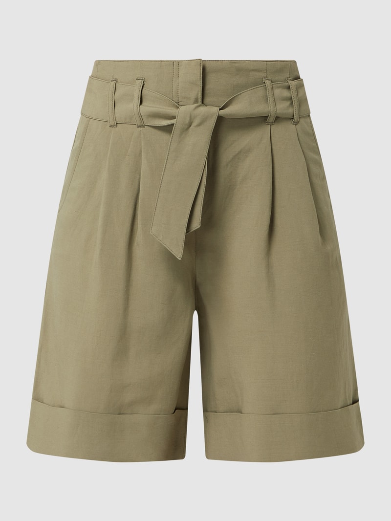 Shorts mit Leinen-Anteil Modell 'Lillit' in khaki