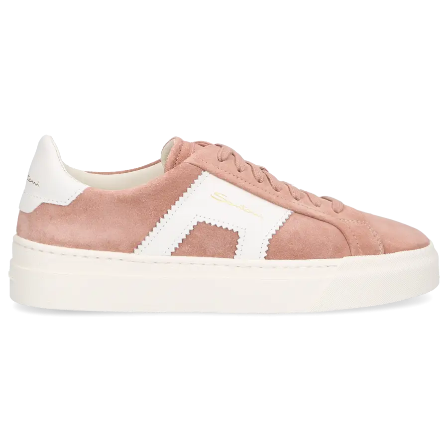 Santoni - Sneaker low DOUBLE BUCKLE Veloursleder - pink