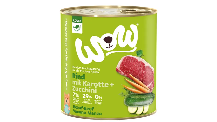WOW Hundenassfutter Adult Rind 800 g