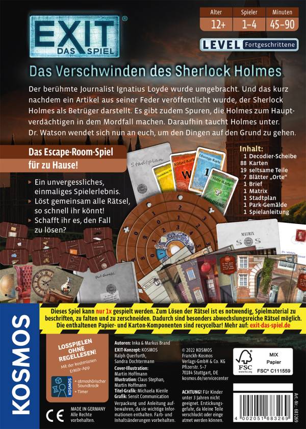EXIT - Das Spiel: Das Verschwinden des Sherlock Holmes