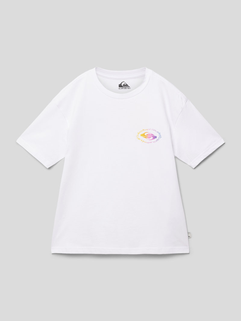 T-Shirt mit Label-Print in weiß
