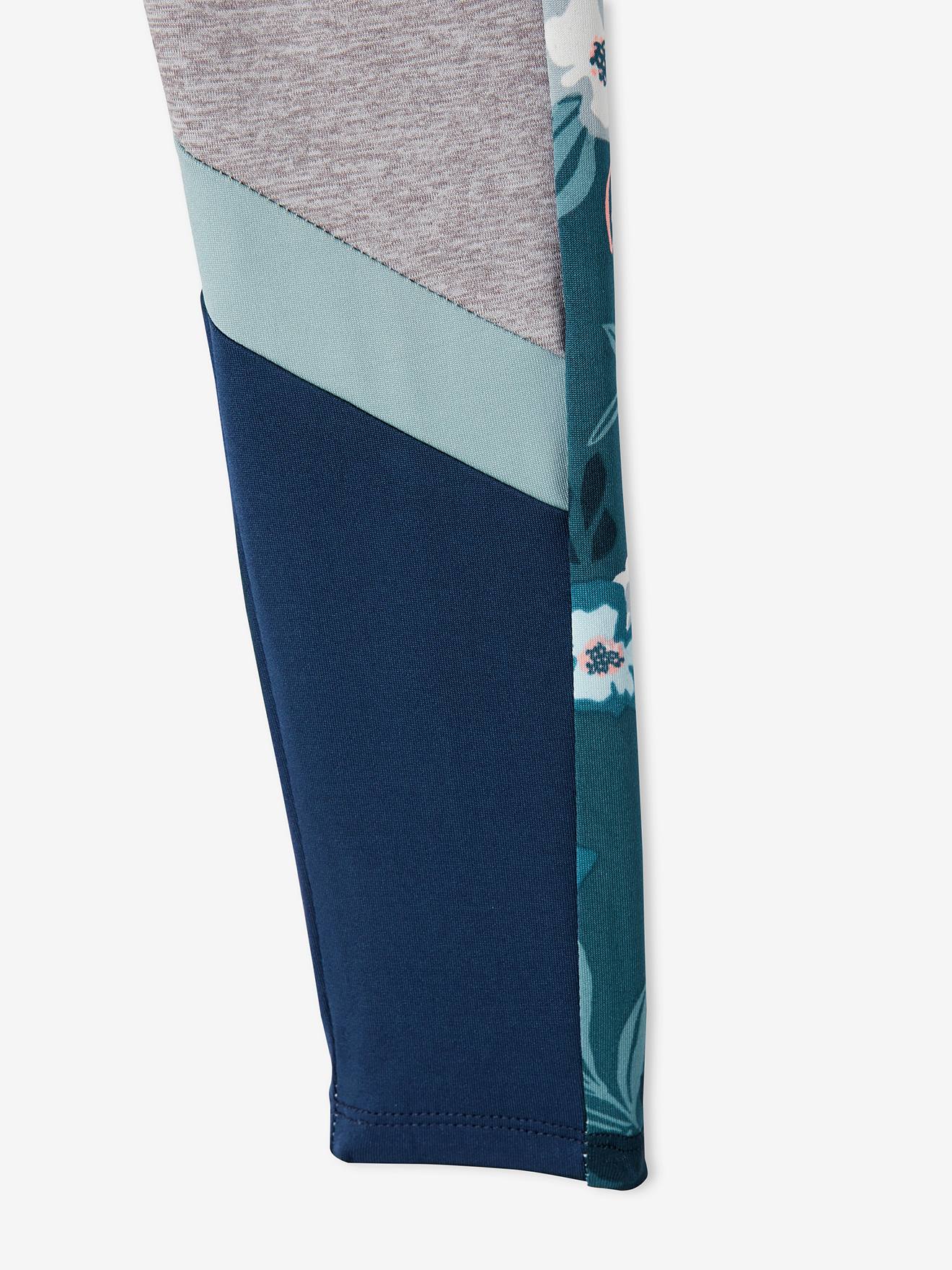 Legging de sport fille en matière technique gris