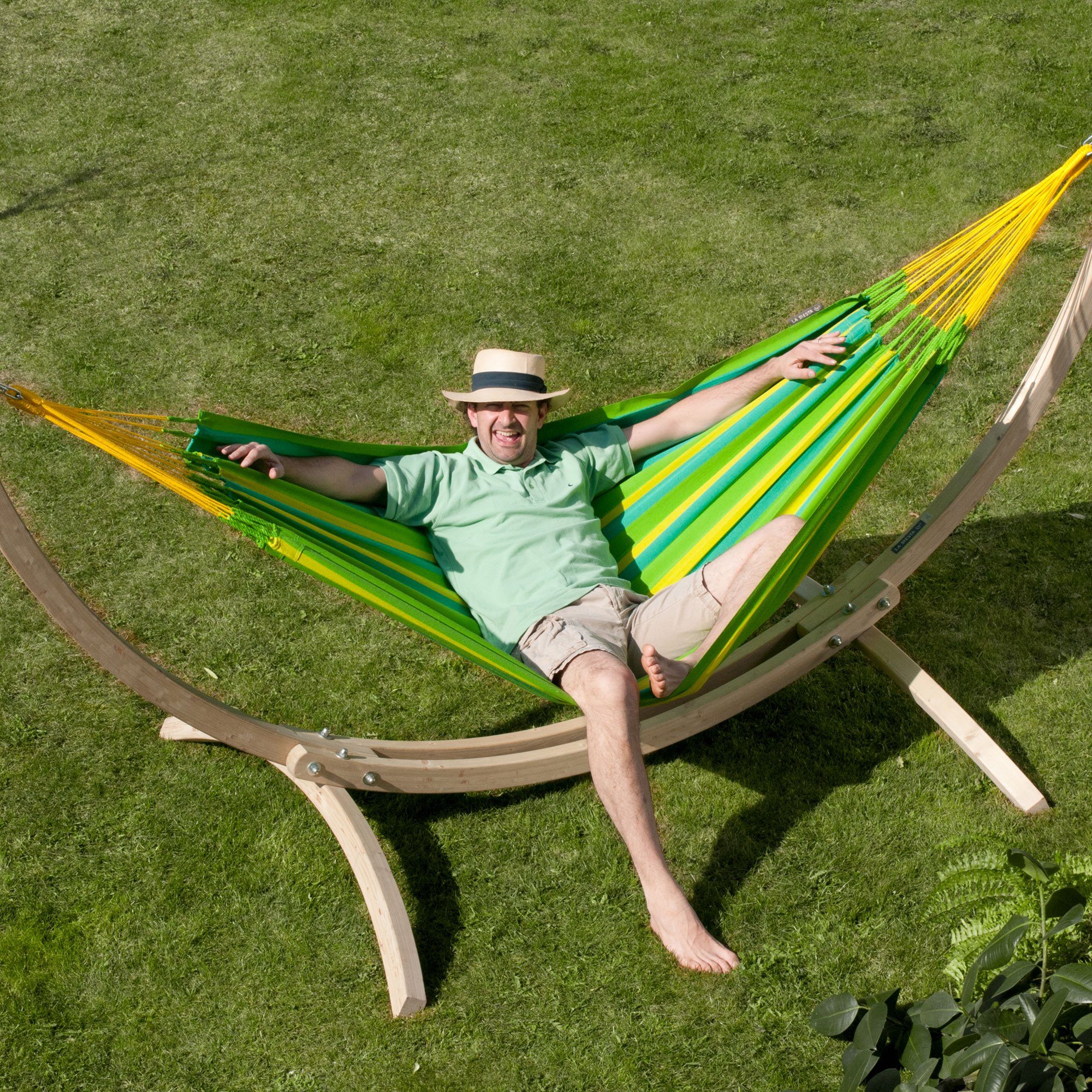 La Siesta Hängematte Single Hängematte Sonrisa lime grün La Siesta wetterfest, Hochwertige Qualität