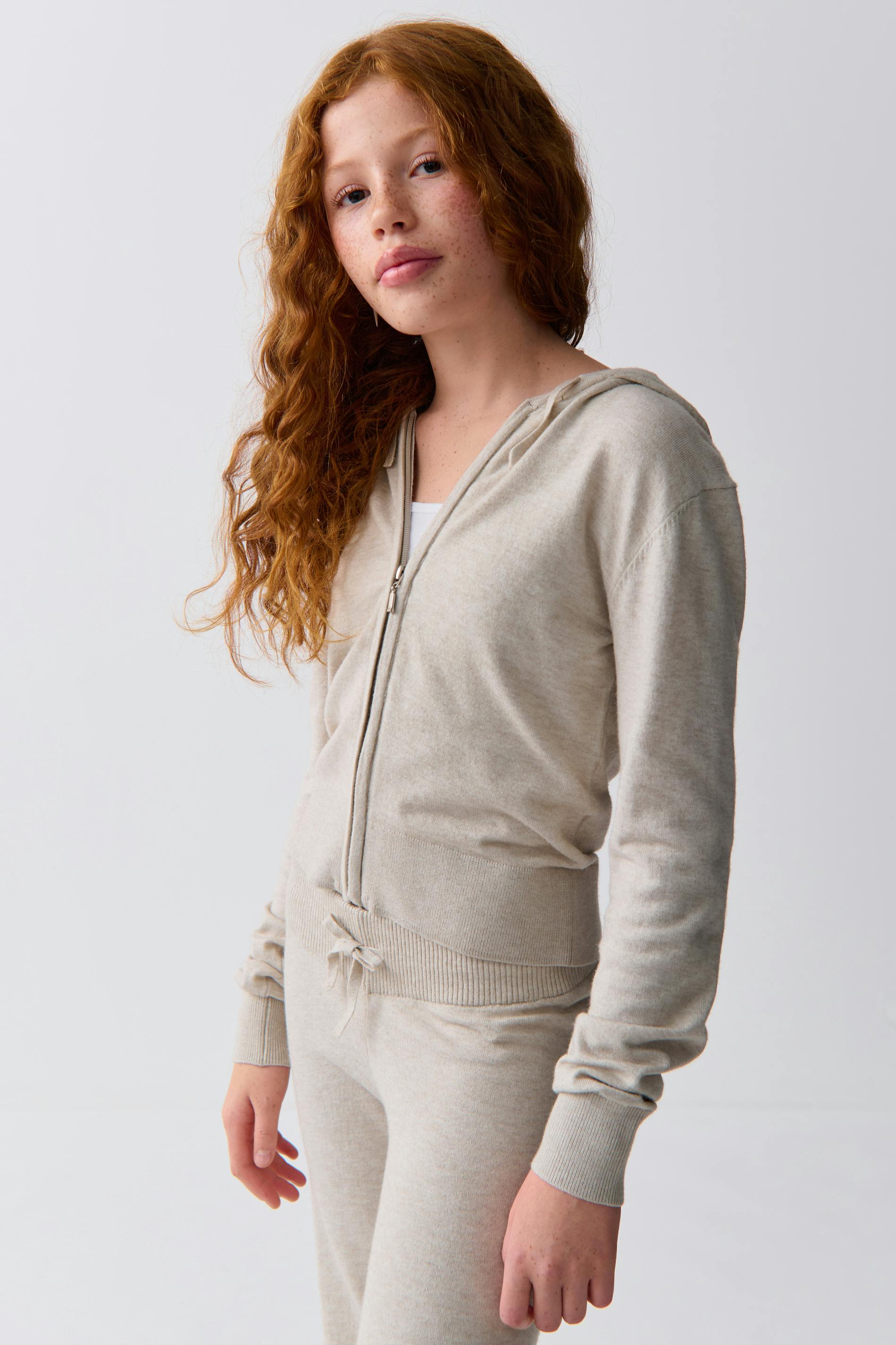Y soft knitted zip hoodie
