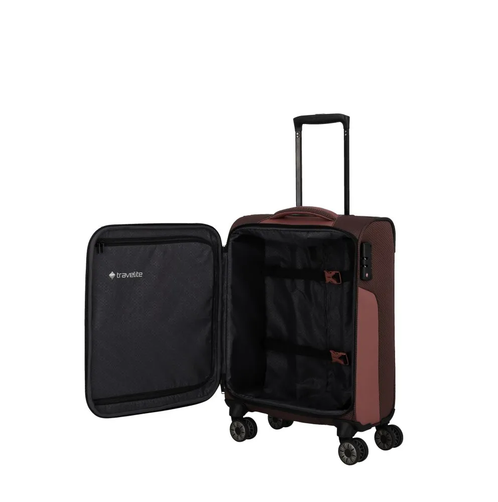 Travelite VIIA Kofferset 4 Rollen Größe L\/M\/S + Reisetasche - Frühlingsrose