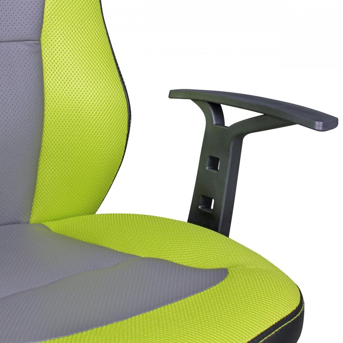 Amstyle Kinderdrehstuhl SPEEDY Jugendstuhl Kinderschreibtischstuhl Drehstuhl ergonomisch - grün/grau