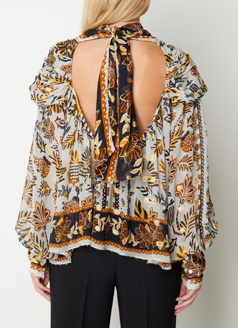 Farm Rio  Semi-transparante tuniek met rugdecolleté en lurex