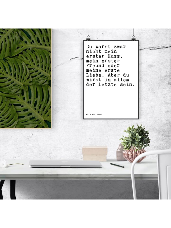 Mr. & Mrs. Panda Poster Du warst zwar nicht... mit Spruch in Weiß günstig kaufen