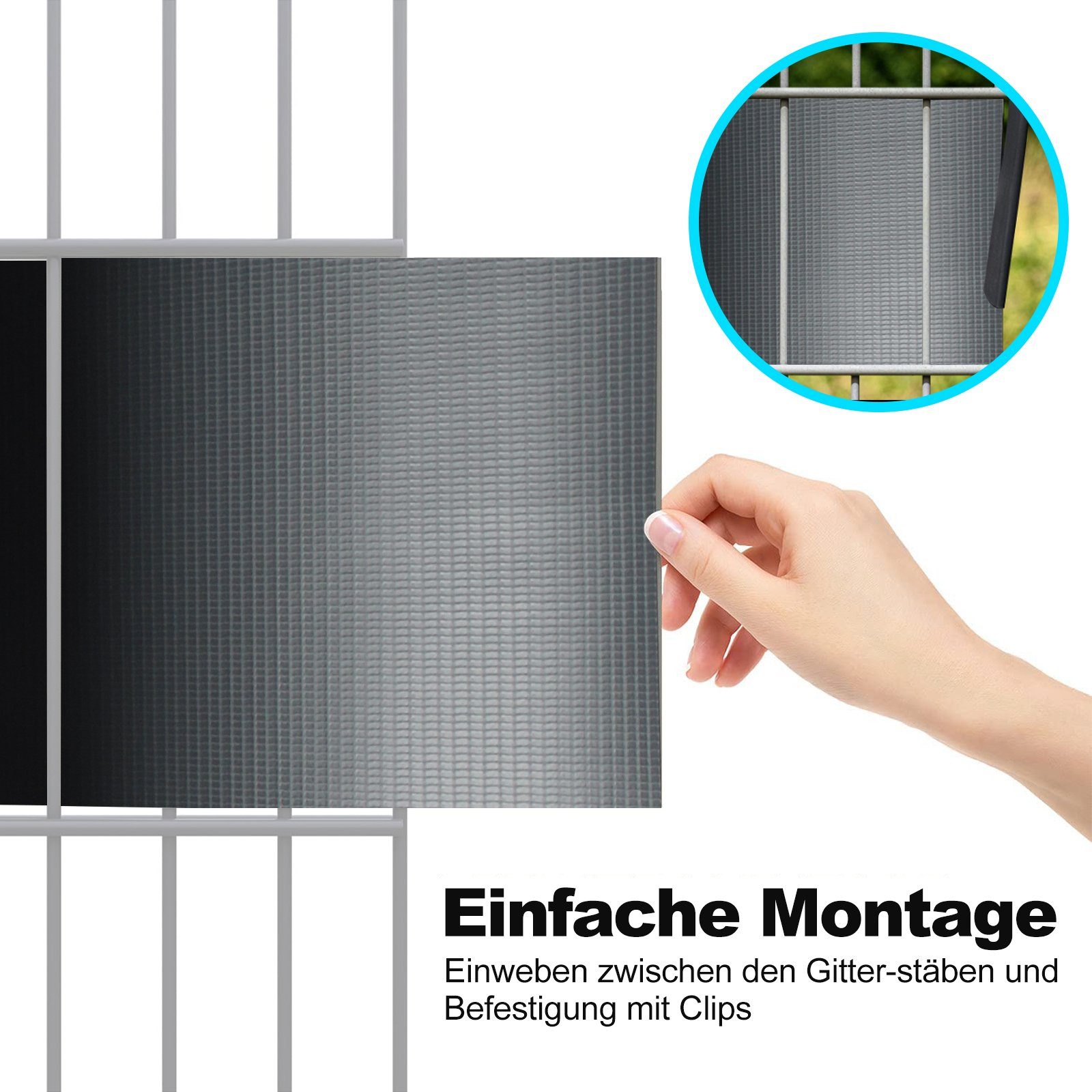 Lospitch Sichtschutzstreifen 35m Sichtschutzfolie PVC Zaun Folie Multifunktionen für Mattenzaun