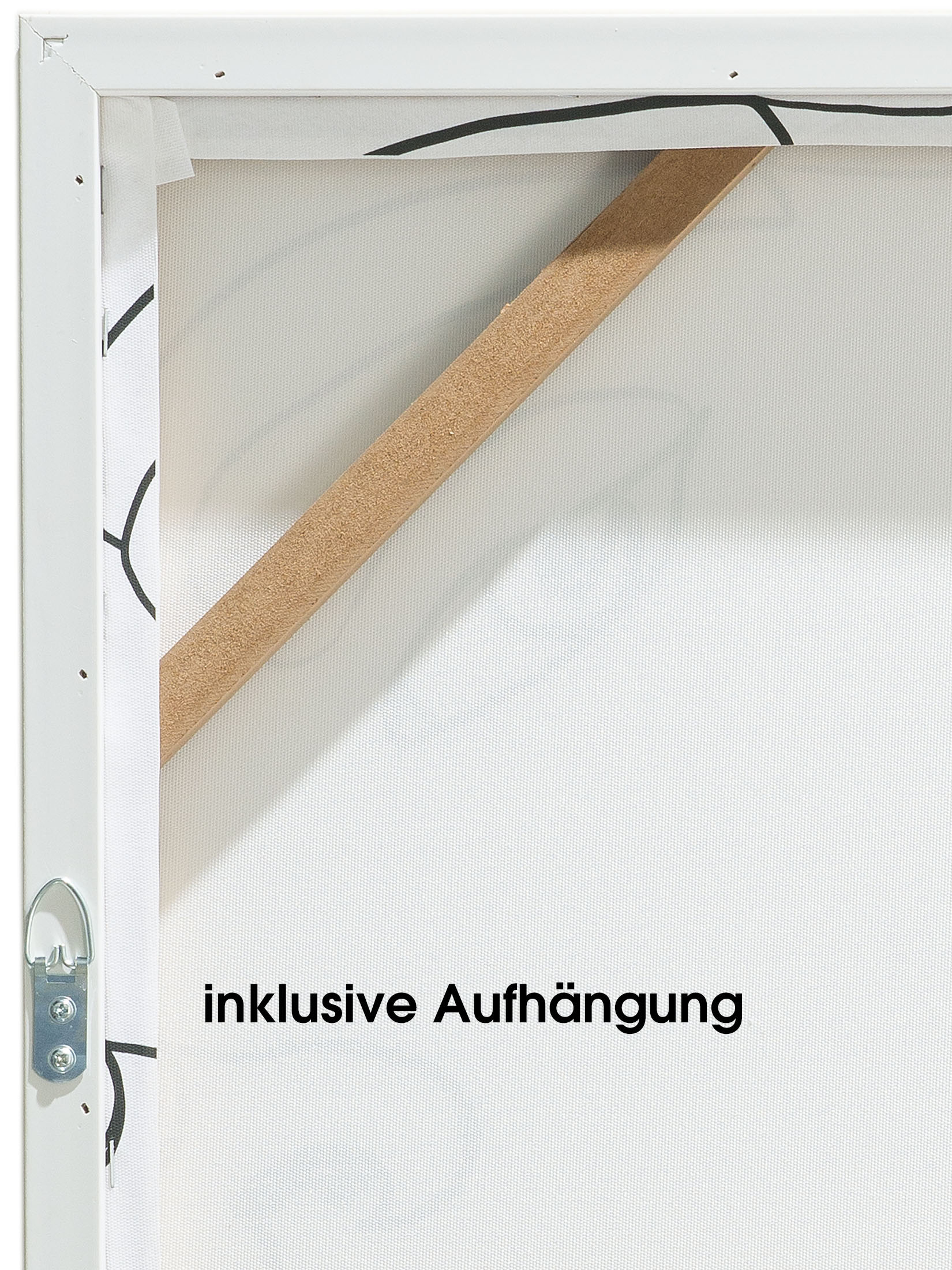 Misuna Leinwand-Druck-gerahmt, Weiss/Beige