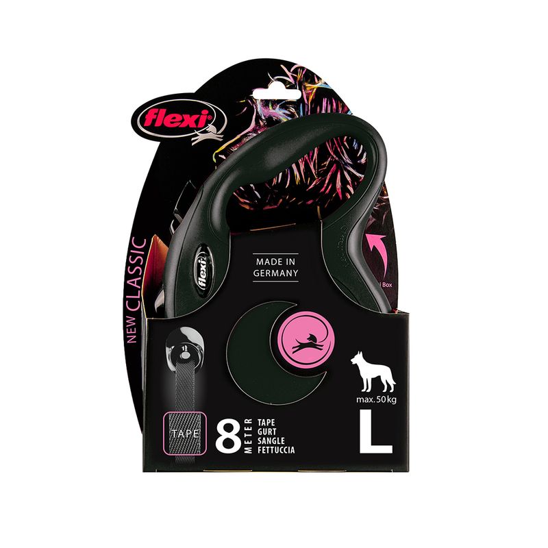 flexi New Classic Gurt-Leine L - schwarz zu TOP-Preisen | bitiba