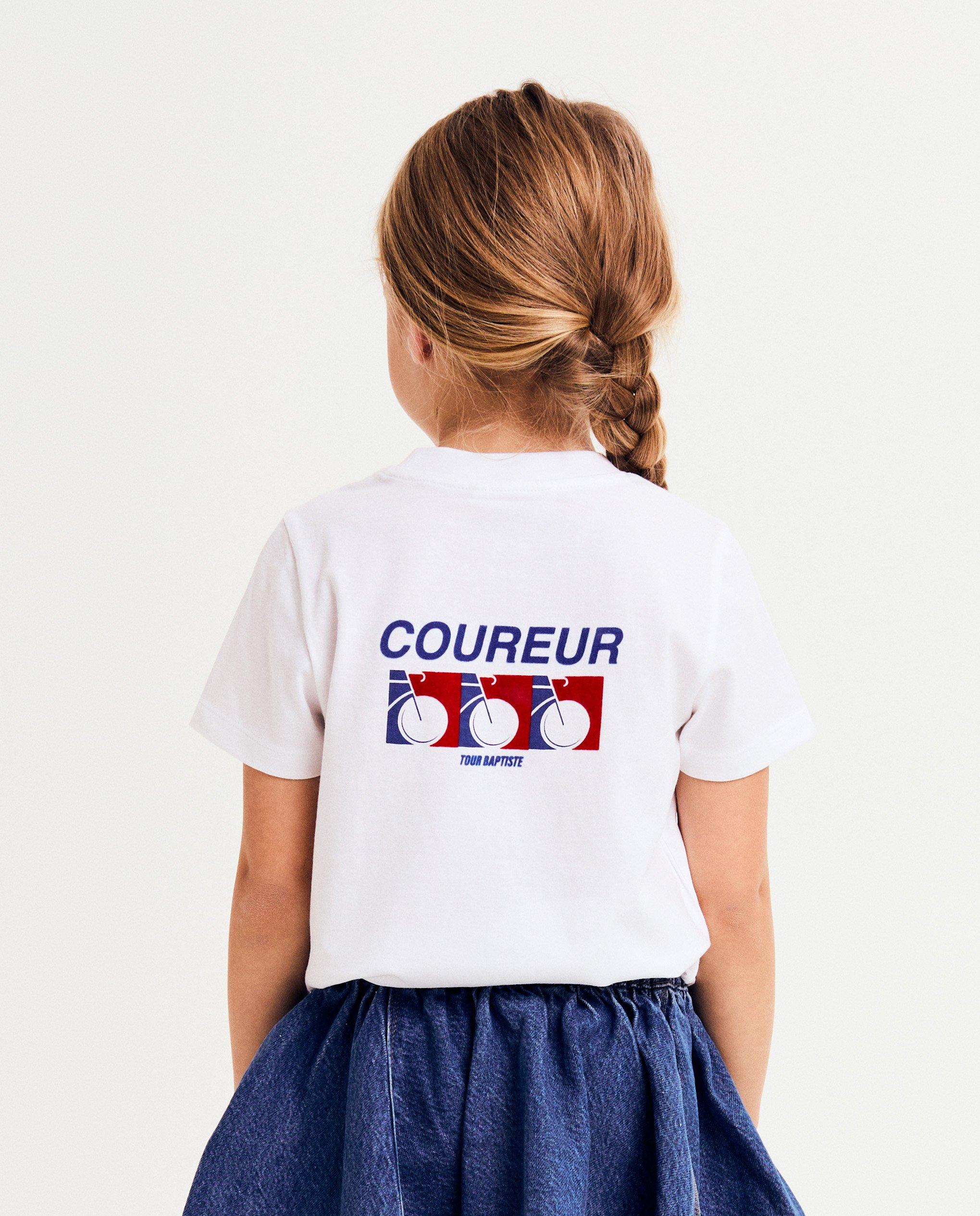 Tricou Baptiste din bumbac organic cu imprimeu pe spate, unisex, 98-128 alb