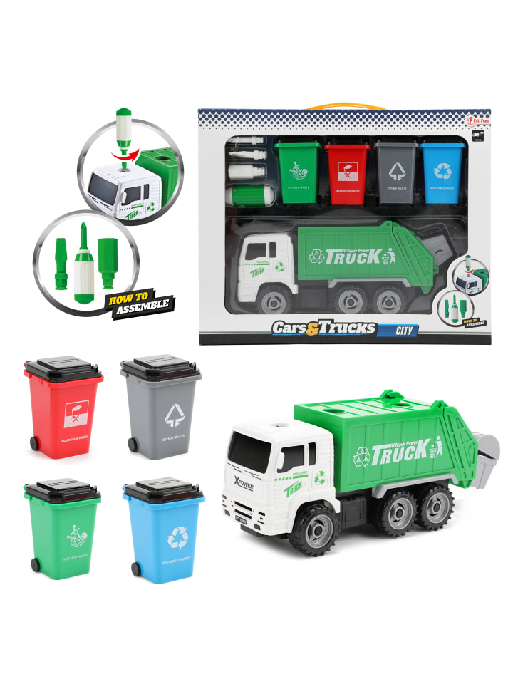 Toi-Toys Spielzeuglastwagen - Müllwagen mit Mülltonnen in mehrfarbig günstig kaufen onesize