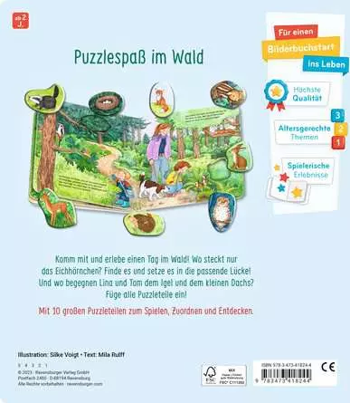 Mein großes Puzzle-Spielbuch: Wald