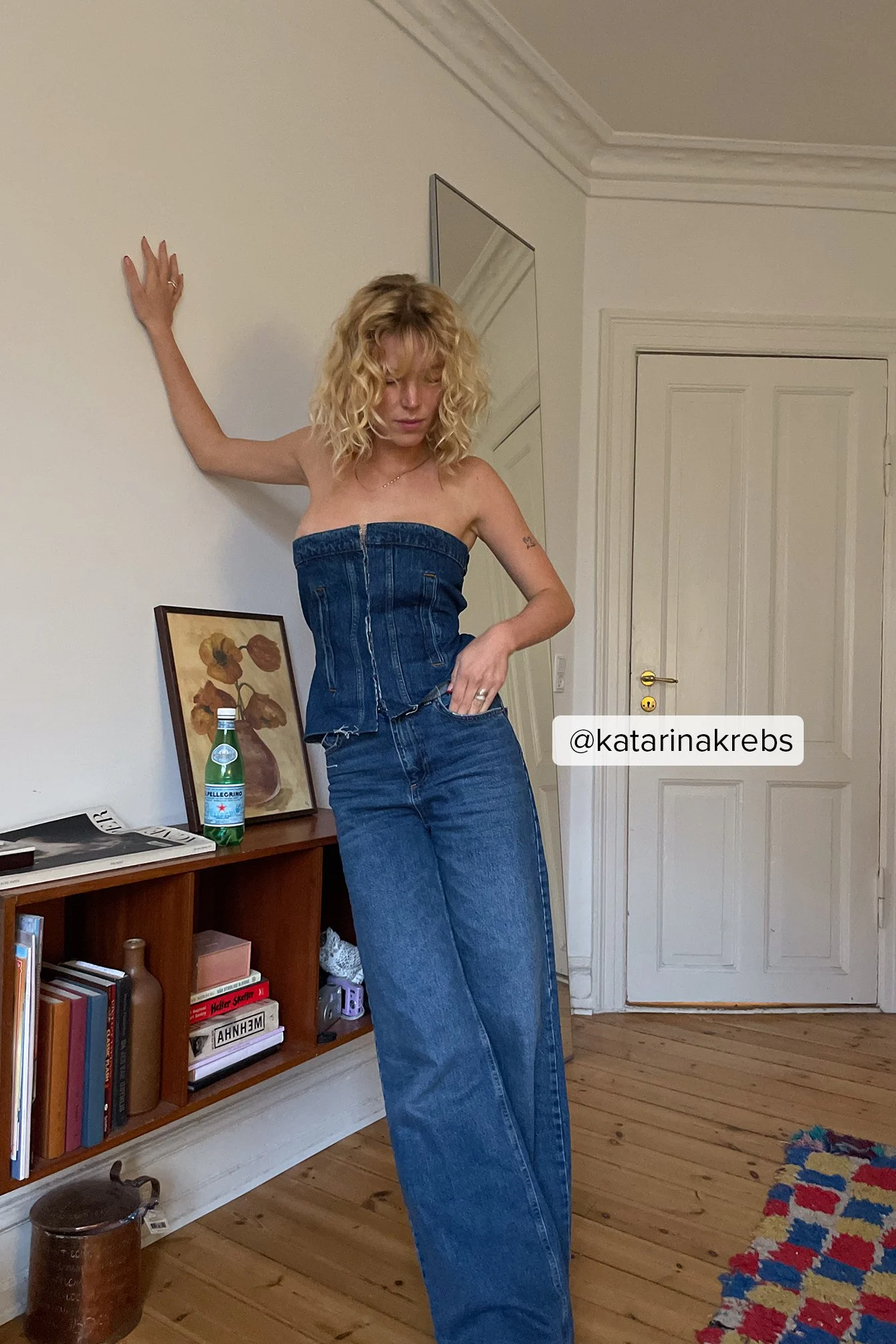 Denim-Bandeau-Oberteil