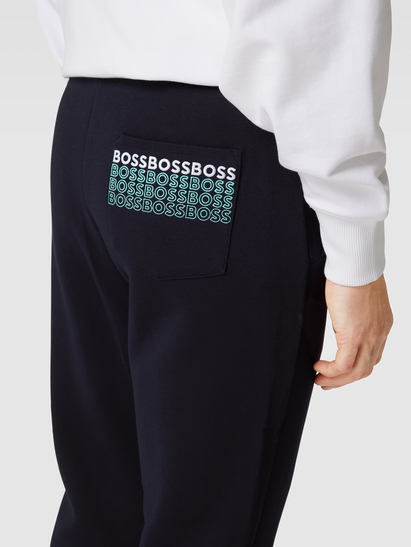 Sweatpants mit Label-Stitching in marineblau