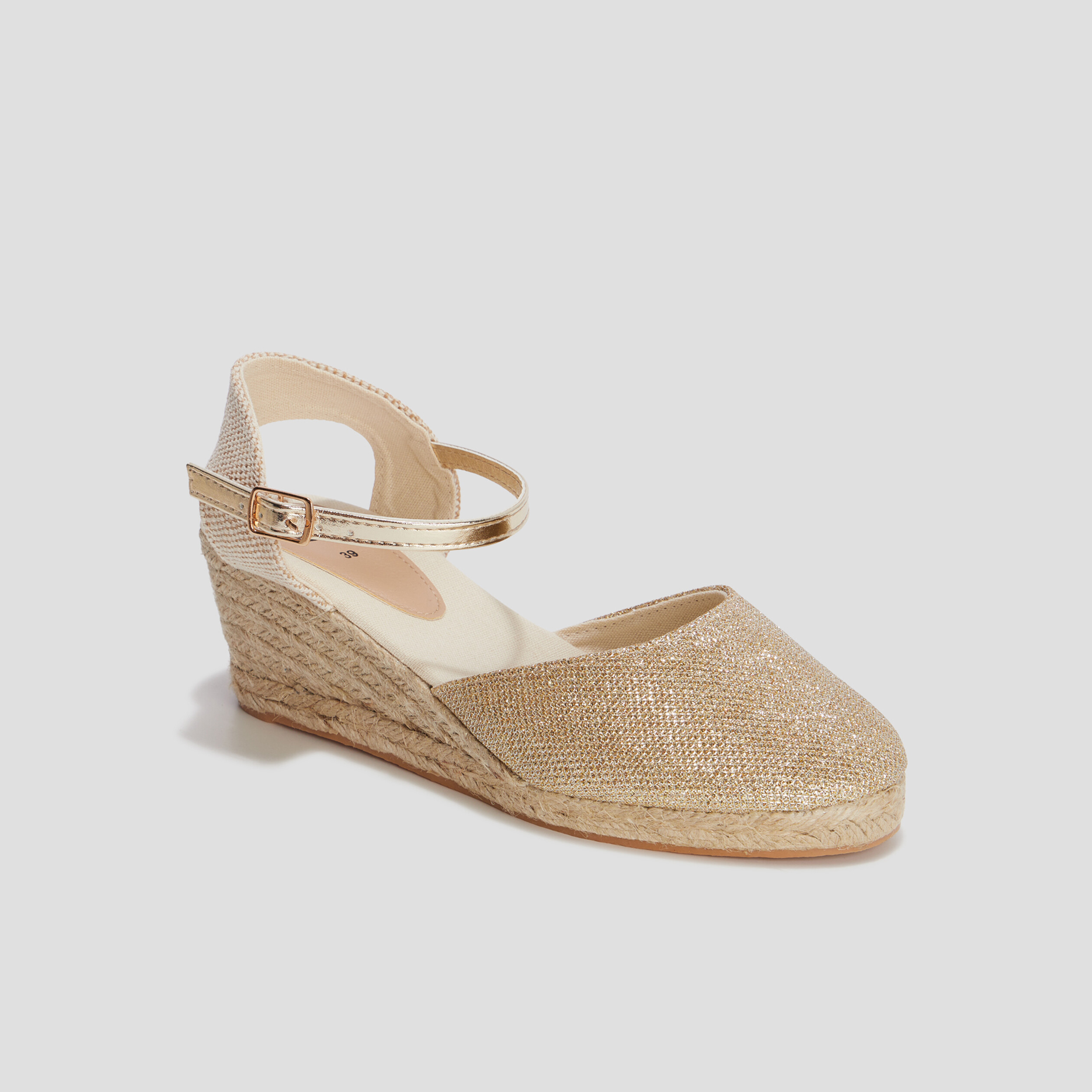 Sandales espadrilles compensées jaune or femme | La Halle