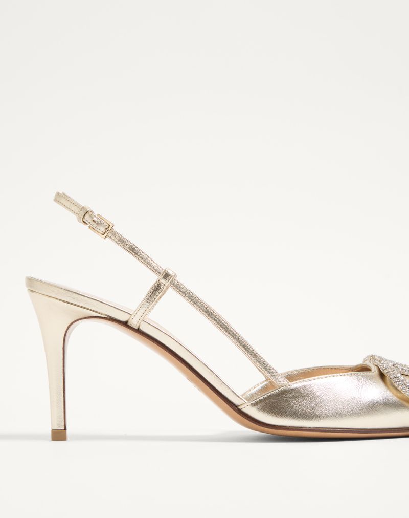 VLogo Glow Slingback Pumps i 80 mm lamineret nappa