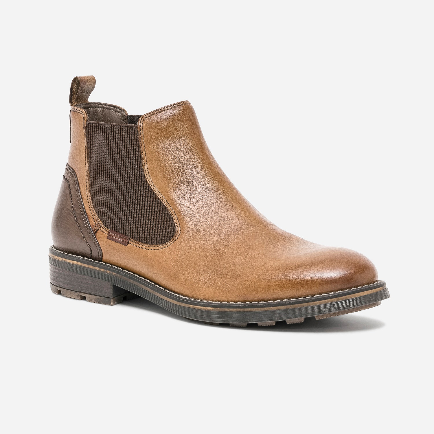 Chelsea boots marron en cuir