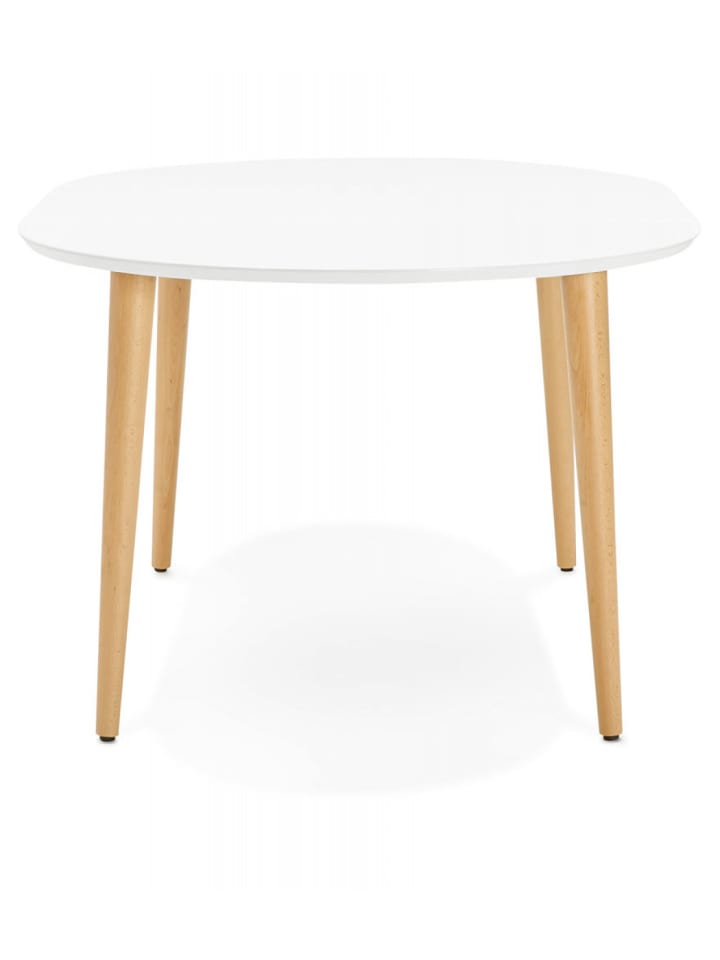 KADIMA DESIGN Runder Ausziehbarer Esstisch | Wohnzimmertisch in Weiß Buche günstig kaufen onesize