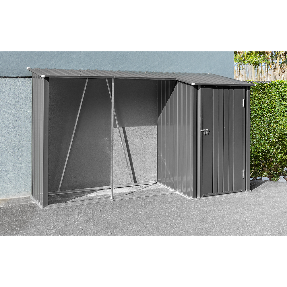 HC Garten & Freizeit Holzlager, Brennholzlager, Garten Kaminholzunterstand mit Schrank 2 in 1