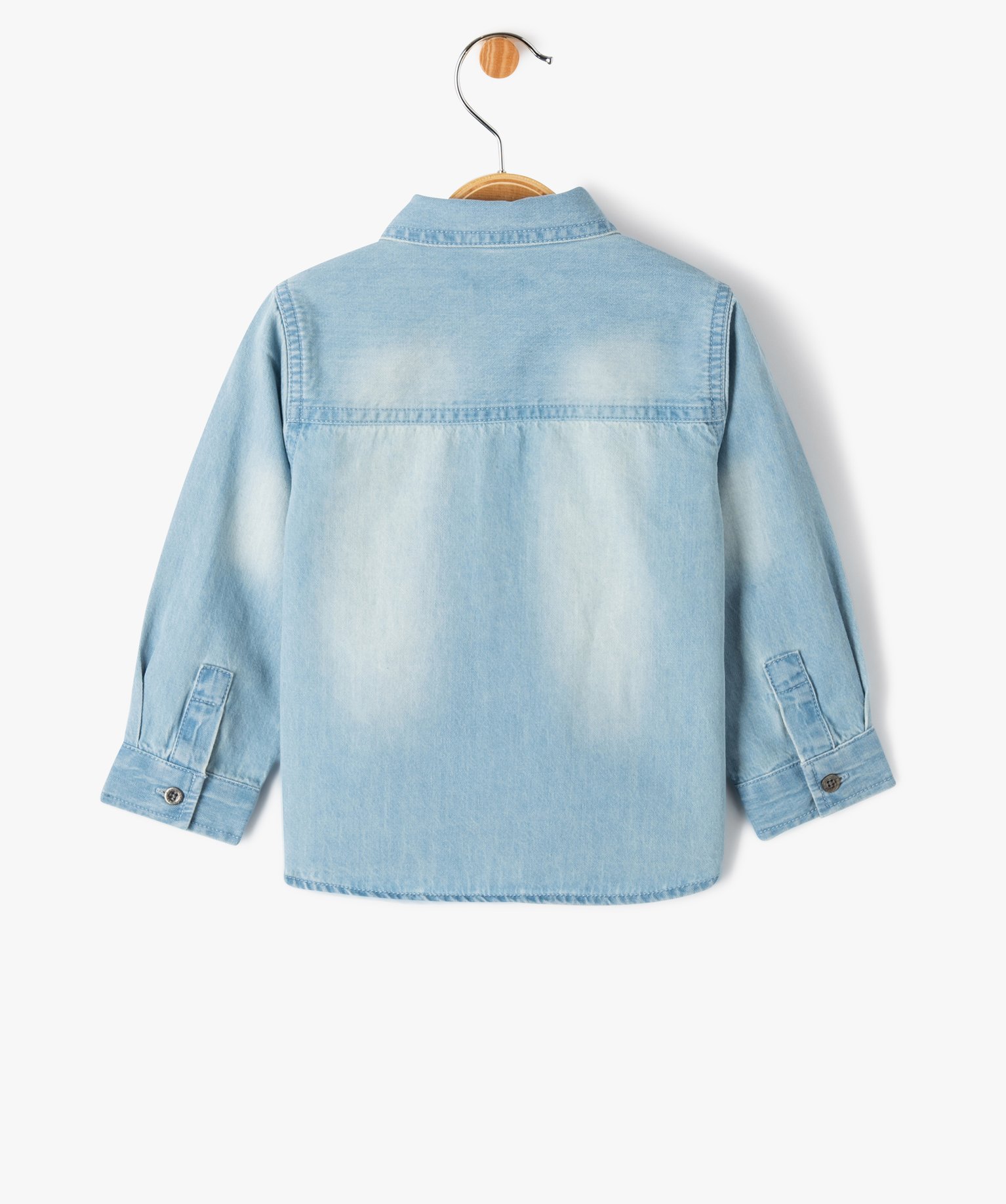 Ensemble 2 pièces : chemise en jean + tee-shirt manches lon... denim | GEMO