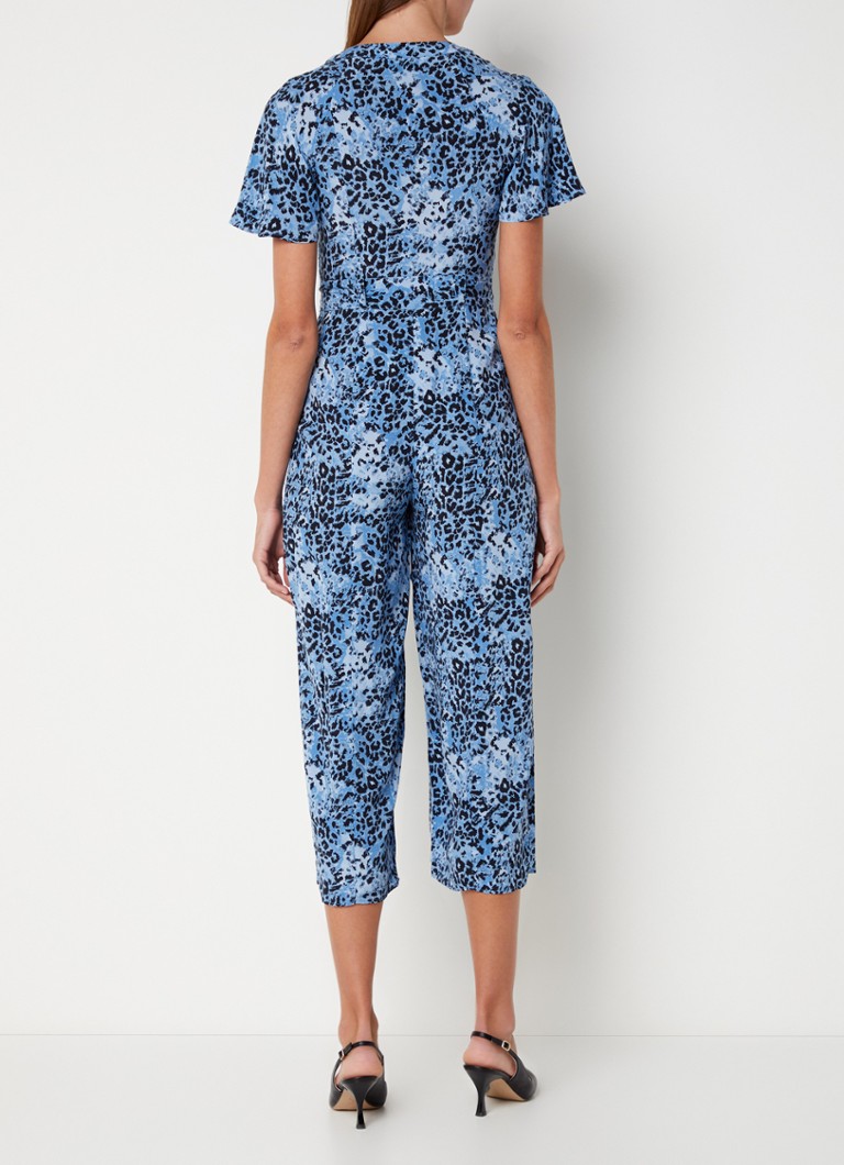 Whistles Jemma loose-fit jumpsuit with tie belt and animal print
