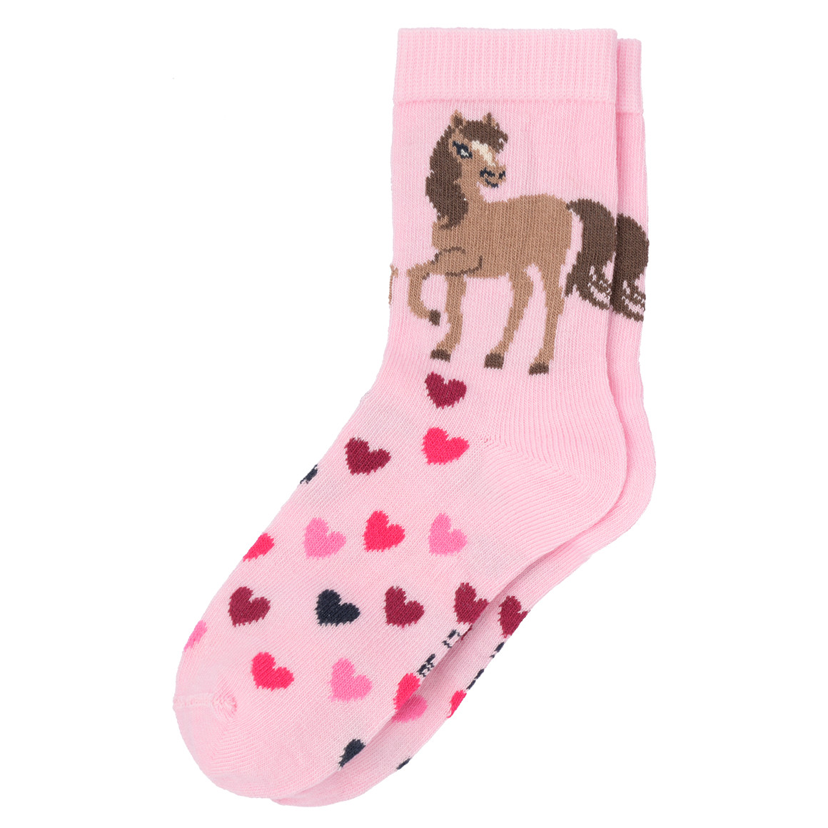 3 Paar Mädchen Socken mit Pferde-Motiven