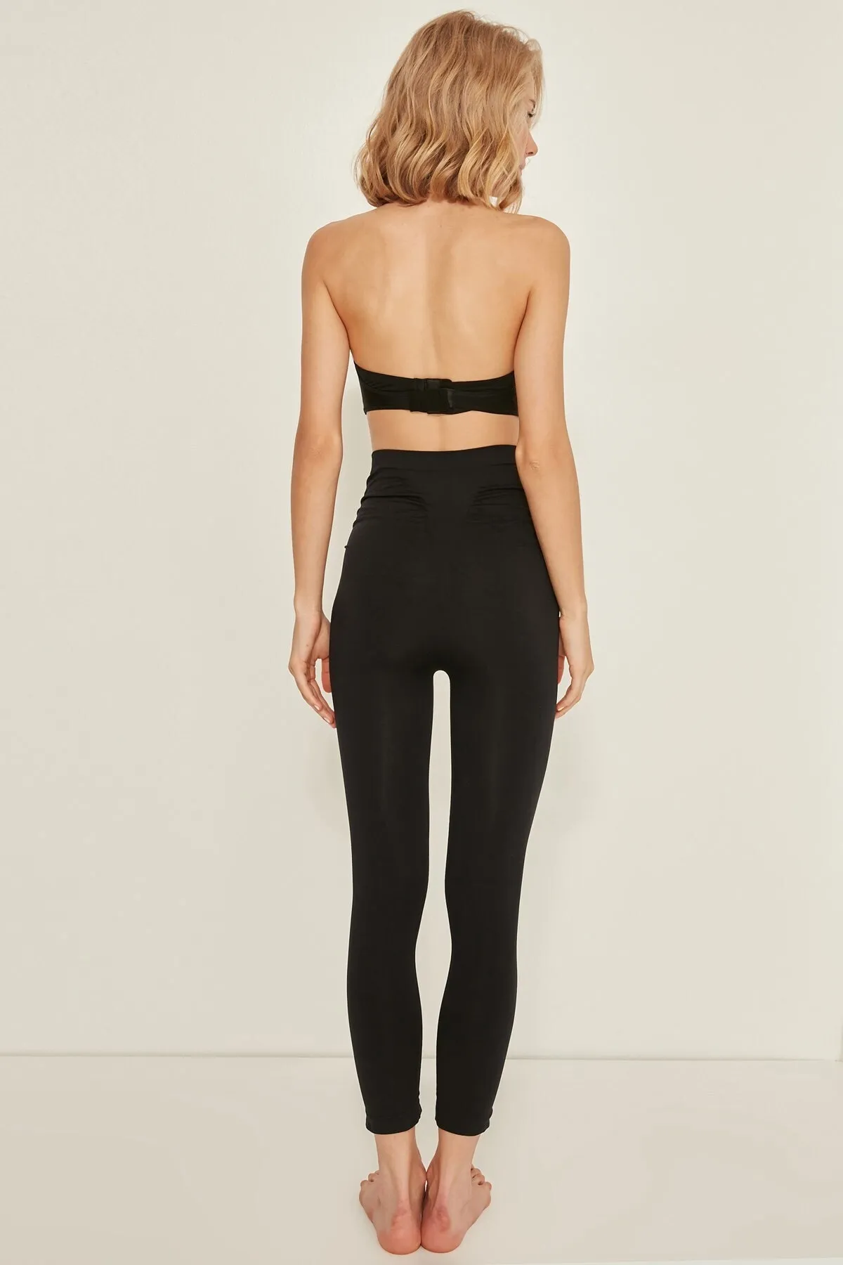 C&City  C13810 Nahtlose Korsett-Strumpfhose für Damen, Schwarz