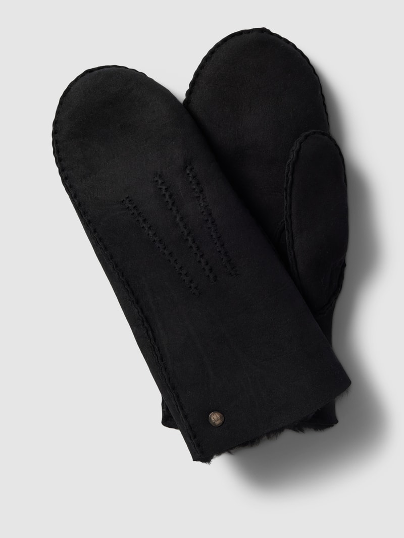 Handschuhe aus Lammfell in schwarz
