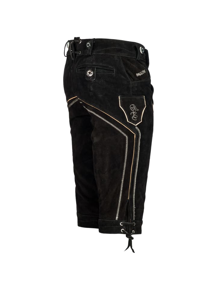 PAULGOS Lederhose Kniebund Echtleder in Schwarz günstig kaufen 44