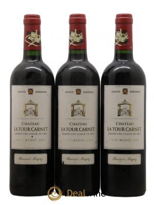 Château La Tour Carnet 4ème Grand Cru Classé  2004 - Lot de 3 Bouteilles