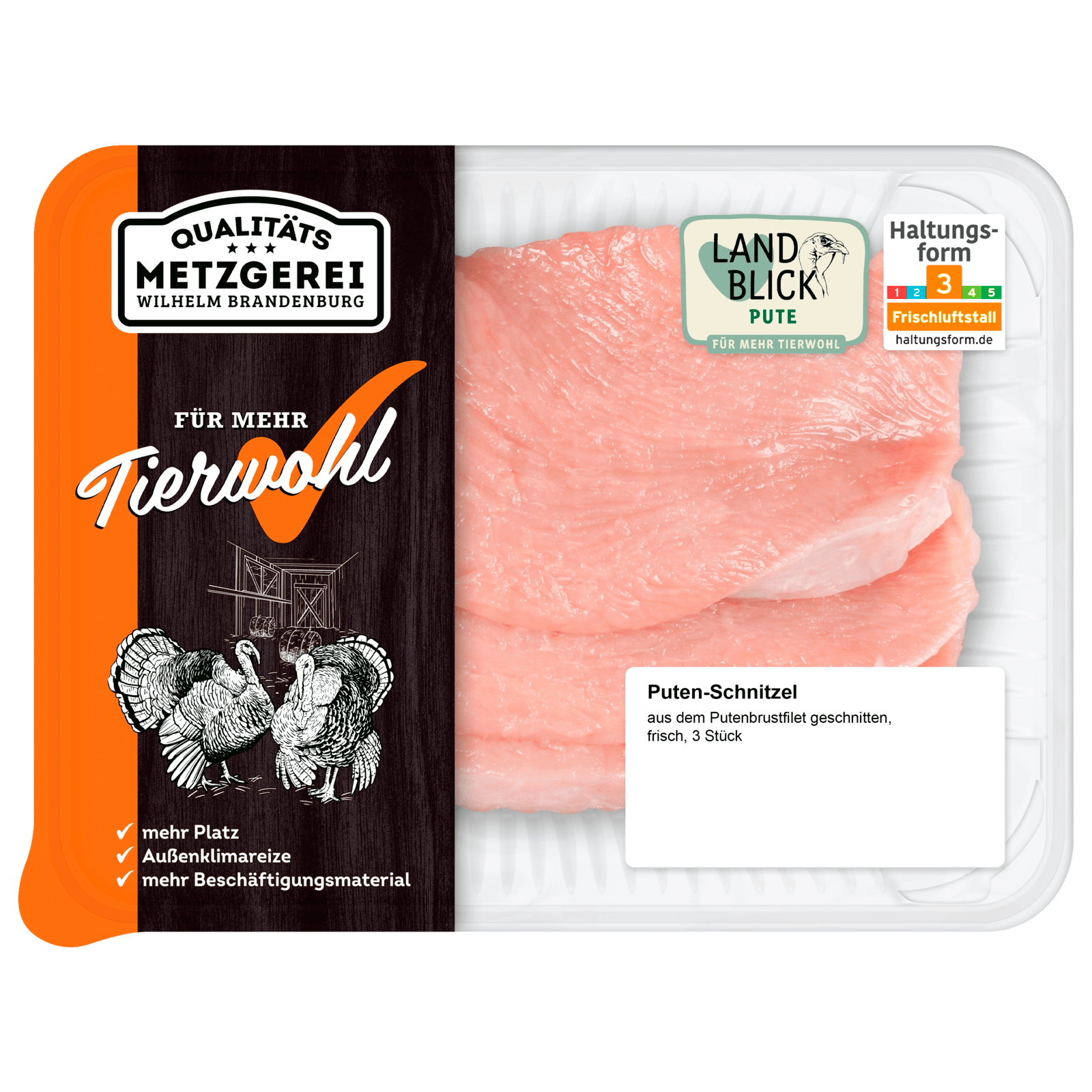 Wilhelm Brandenburg Landblick Puten-Schnitzel 3 Stück