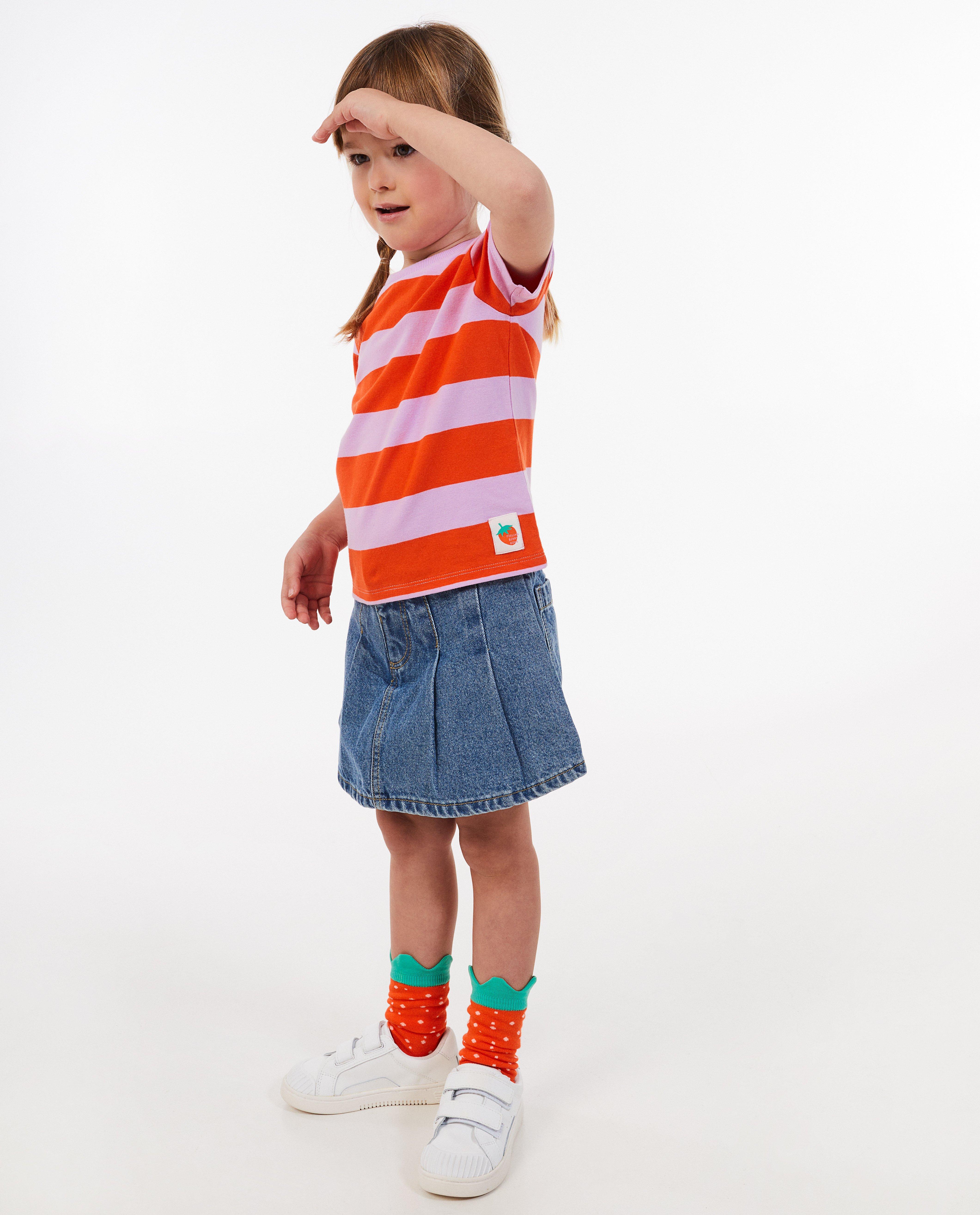 Tricou roz cu dungi Milla Star