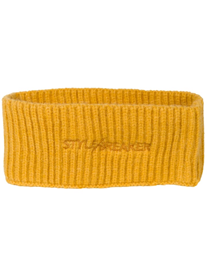 styleBREAKER Strick Stirnband mit Logo in Curry günstig kaufen onesize