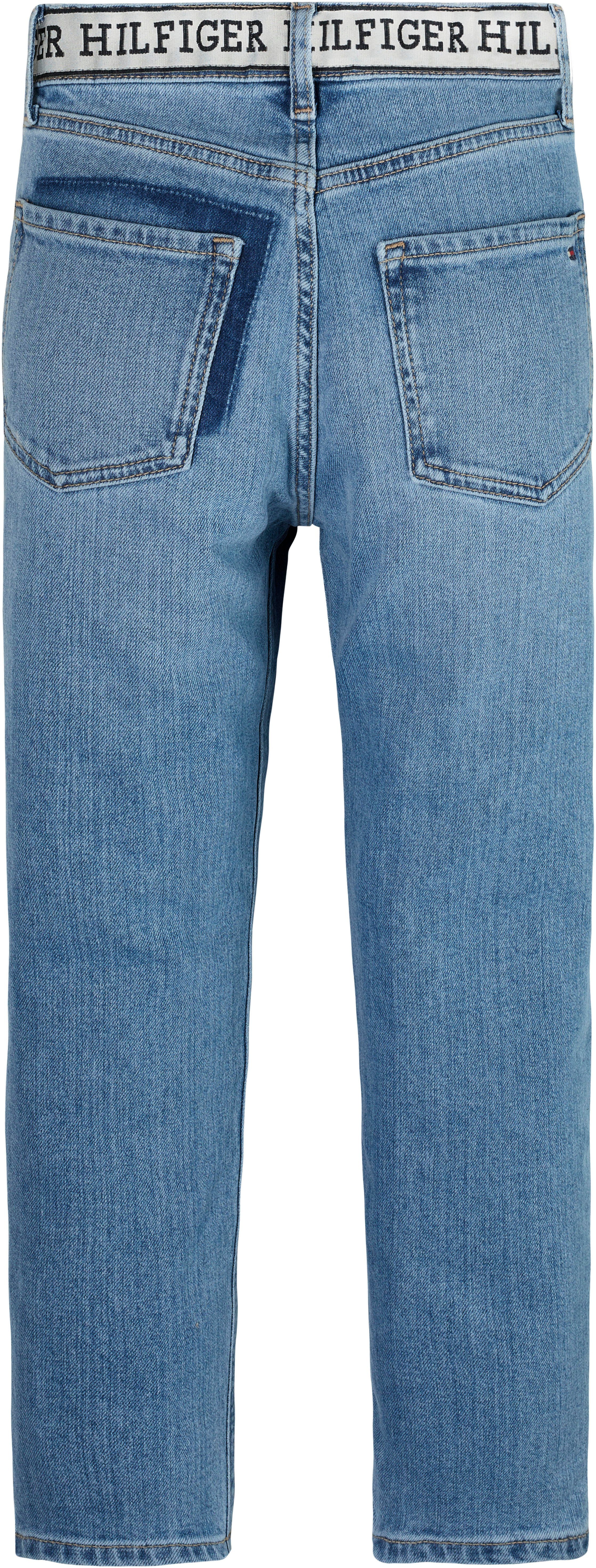 Tommy Hilfiger Straight-Jeans ARCHIVE RECONSTRUCTED MID WASH mit Logoschriftzug am Bund
