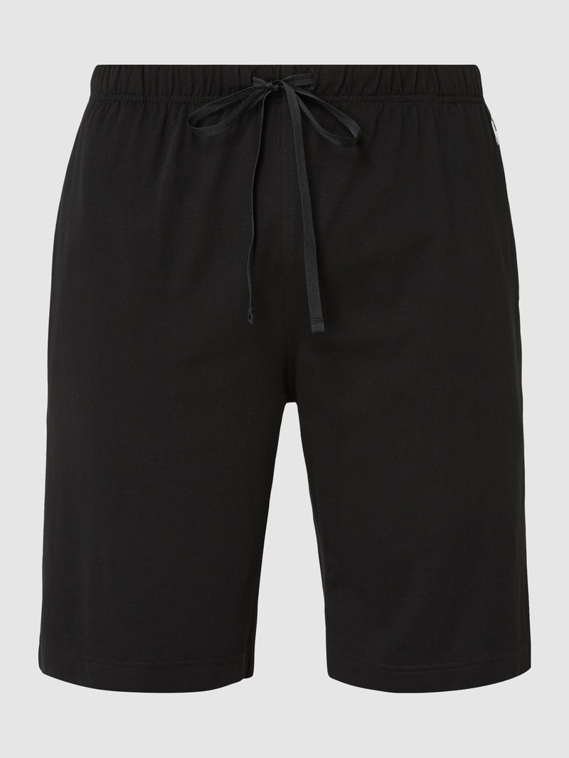 Shorts aus Jersey mit Logo-Stickerei in schwarz