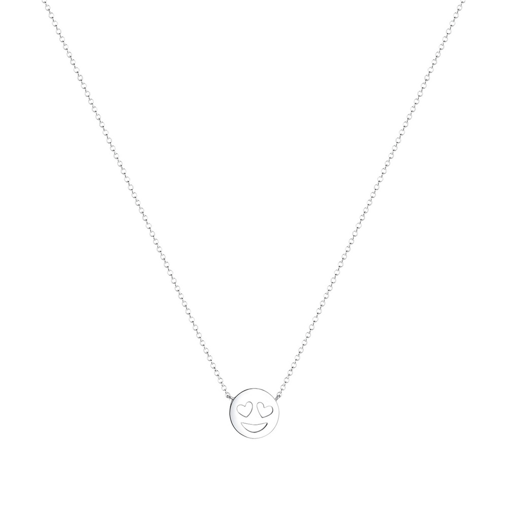Elli Elli Collier Femme Icône Smile Emoji Heureux - (925/1000) Argent Bijoux