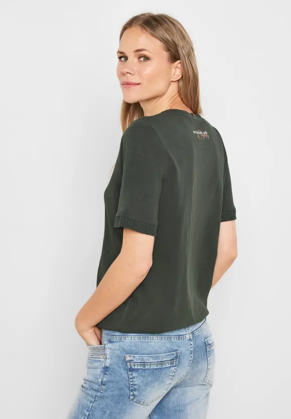 CECIL T-Shirt mit Spitzeneinsätzen
