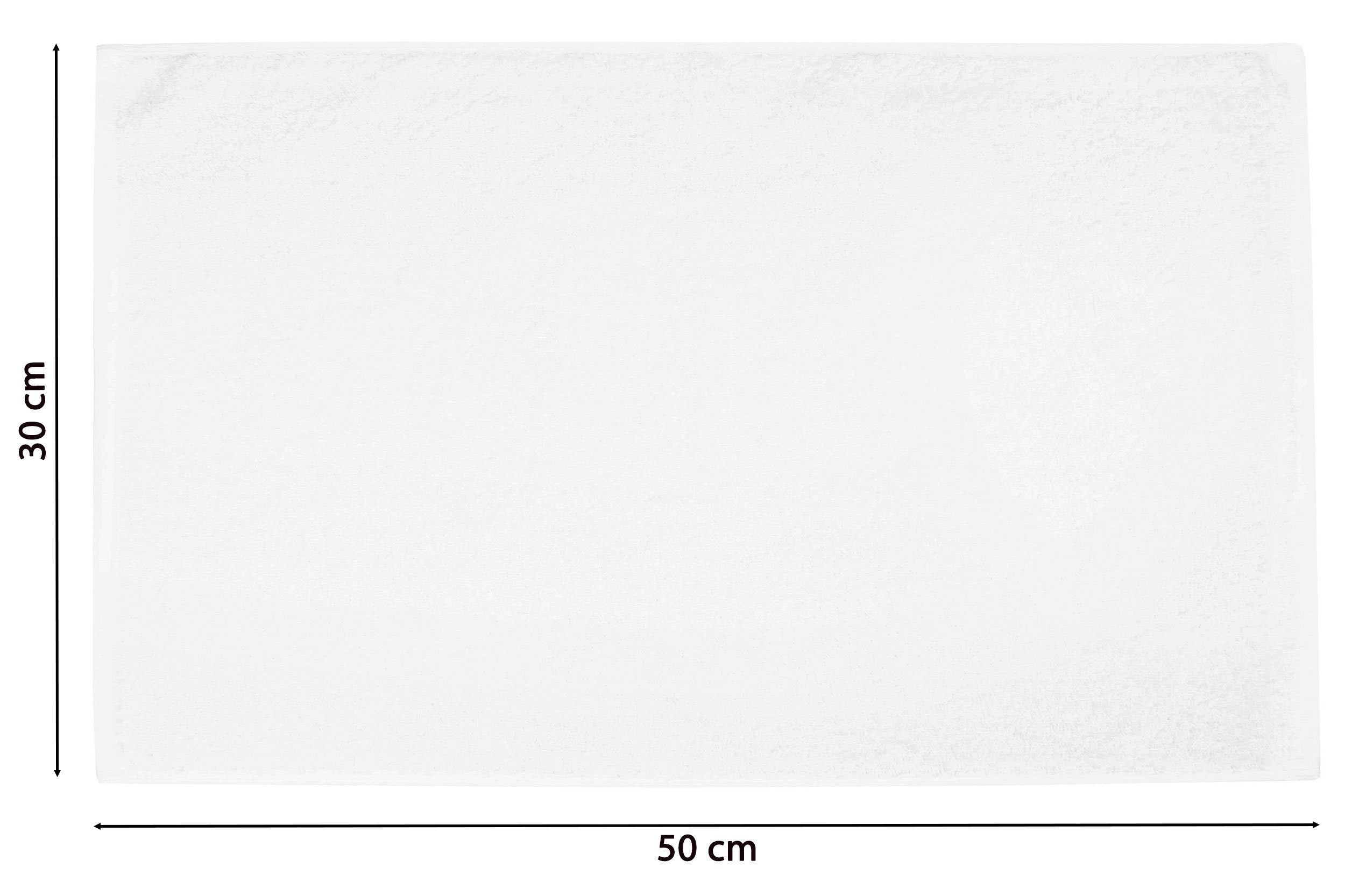 ZOLLNER Gästehandtücher, Walkfrottier (10-St), 30 x 50 cm, 100% Baumwolle, mit 2 Bordürenstreifen