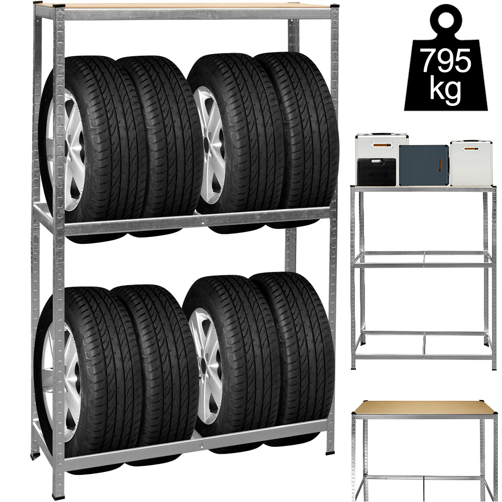 DEUBA Schwerlastregal Reifen 265kg/Etage 180 x 120 x 40cm