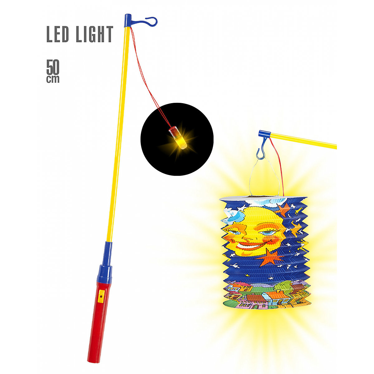 Laternenstab mit Halter für Lampions & LED Beleuchtung Partydeko
