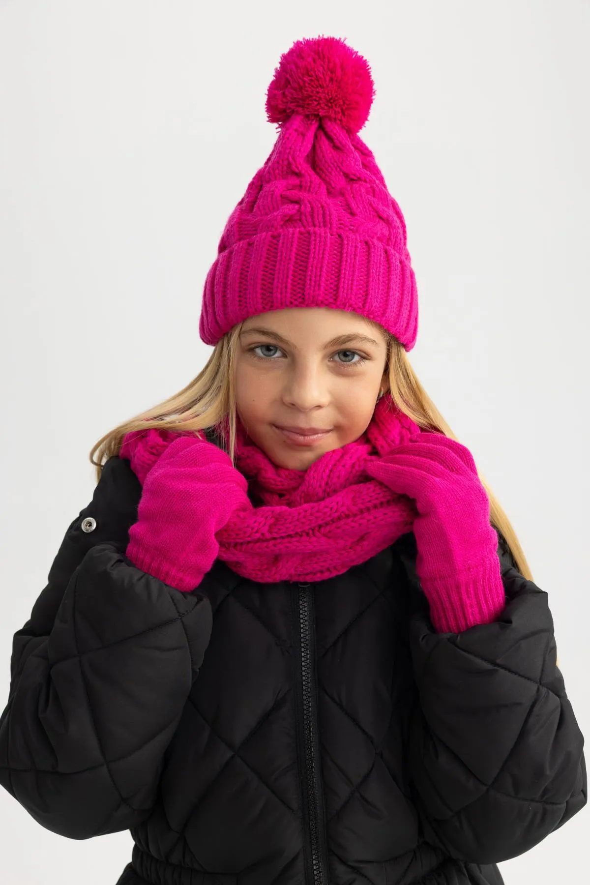 DeFacto  Schal, Handschuhe, Baskenmütze, 3-teiliges Set für Mädchen