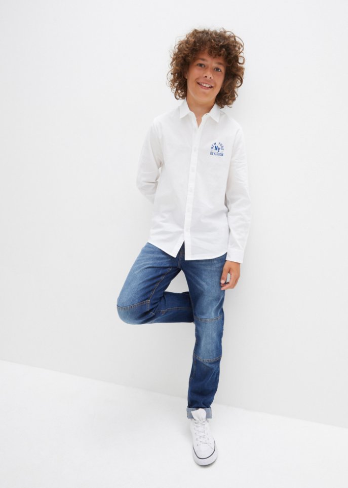 Jungen Oxford Hemd mit Druck
