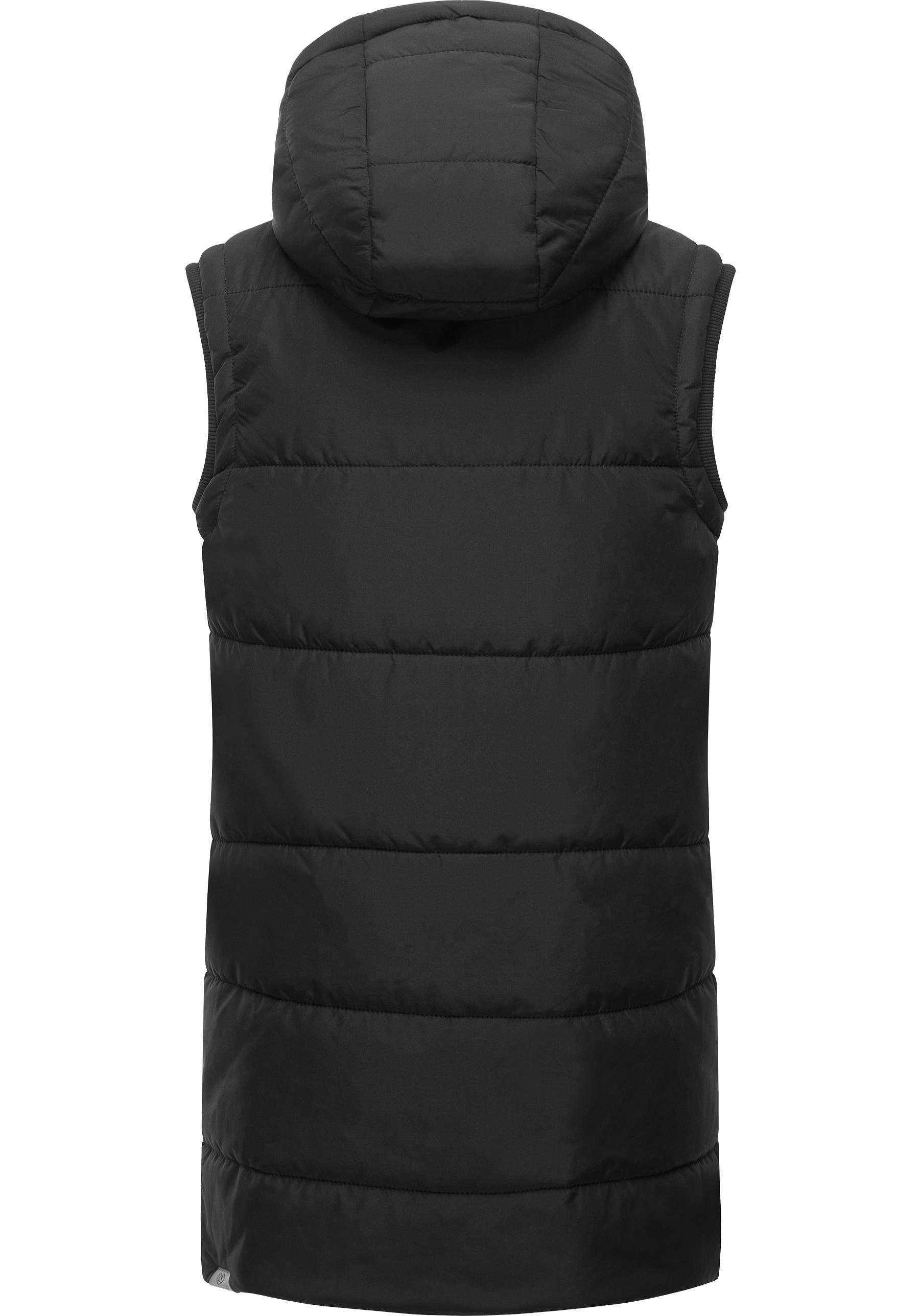 Ragwear Steppweste Amalca sportliche Outdoor-Weste mit Kapuze