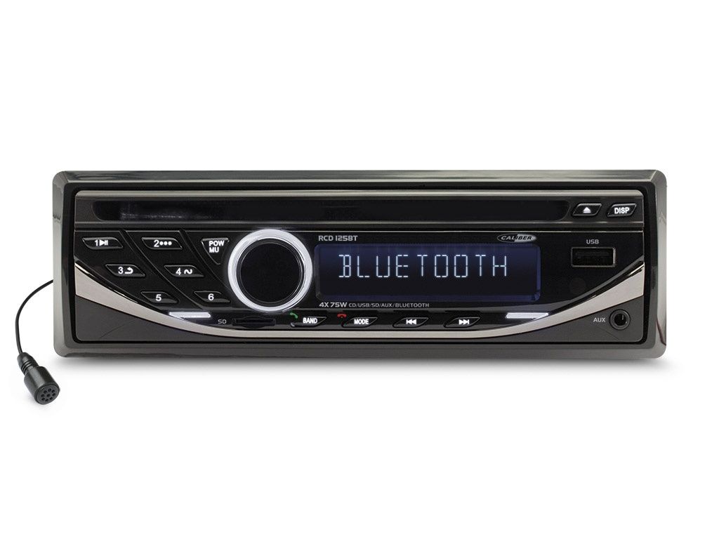 RCD123BT Car Radio - FM Radio mit Bluetooth, CD, USB, SD 4x 75watt - Schwarz