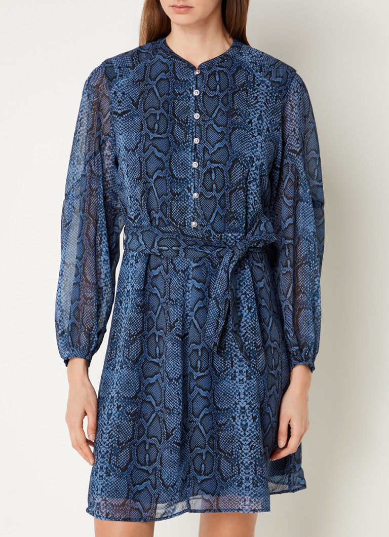 Abito corto a blusa semitrasparente Ansell di Fifth House, con stampa pitonata.