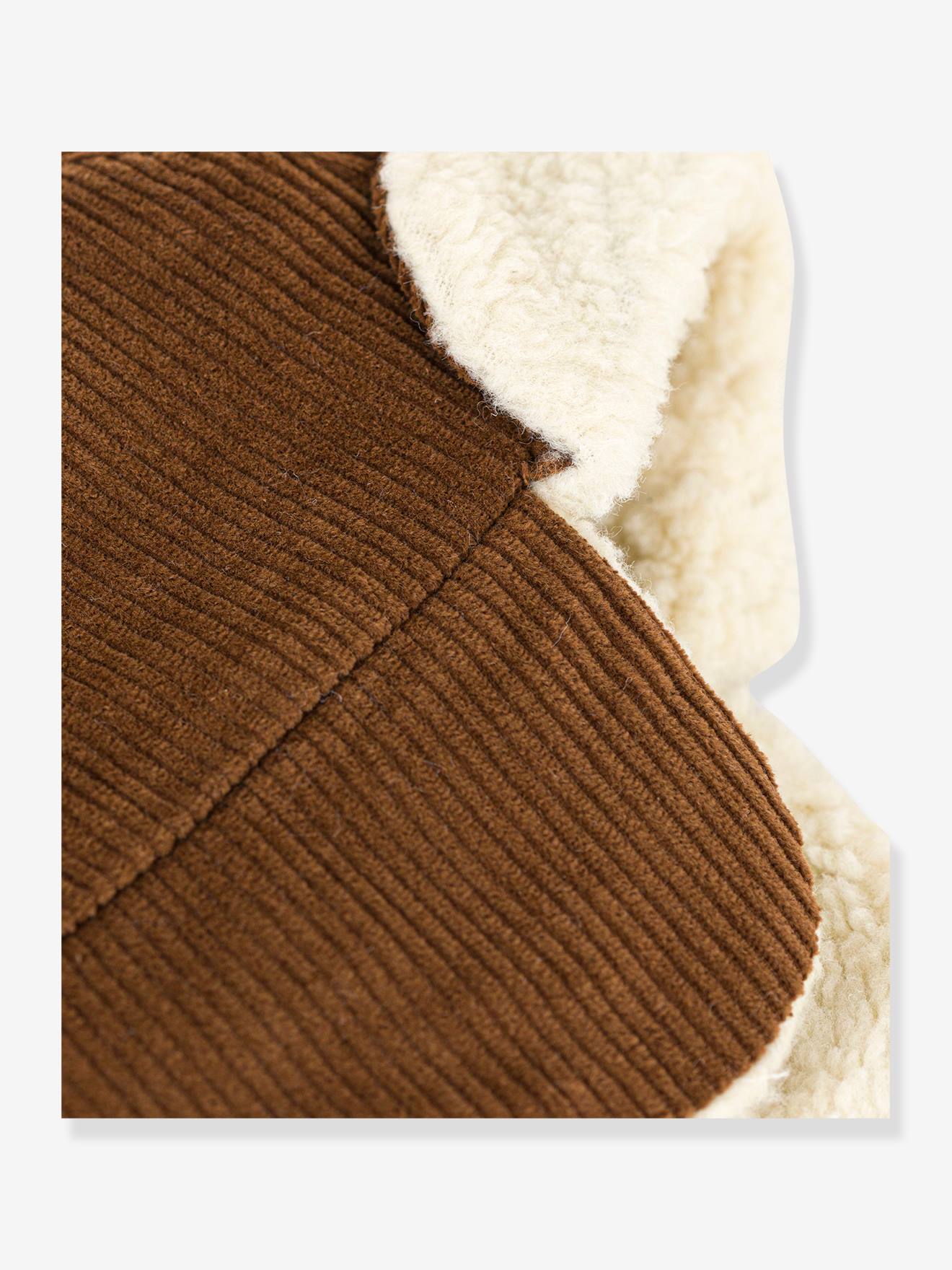Petit Bateau Baby Mütze mit Ohrenklappen PETIT BATEAU, Samt - braun