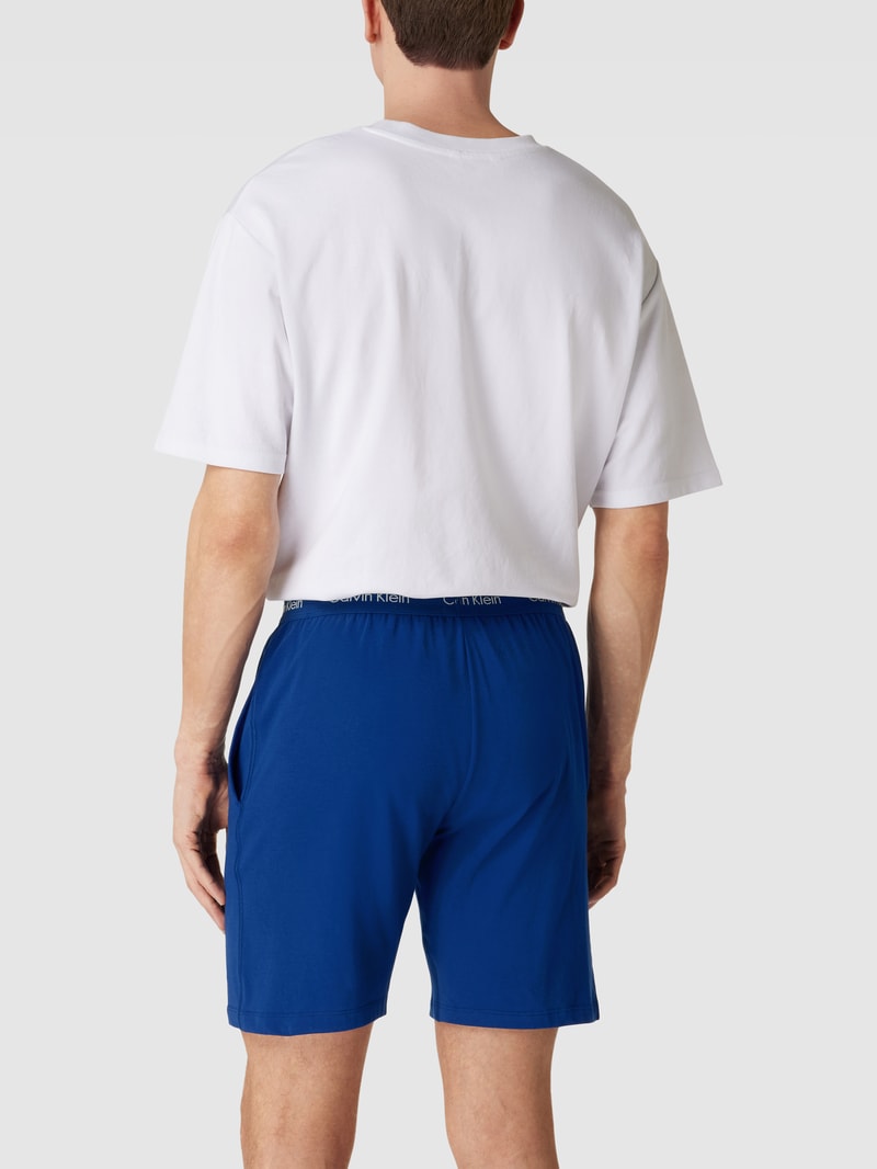 Pyjama-Hose mit Label-Details in royalblau