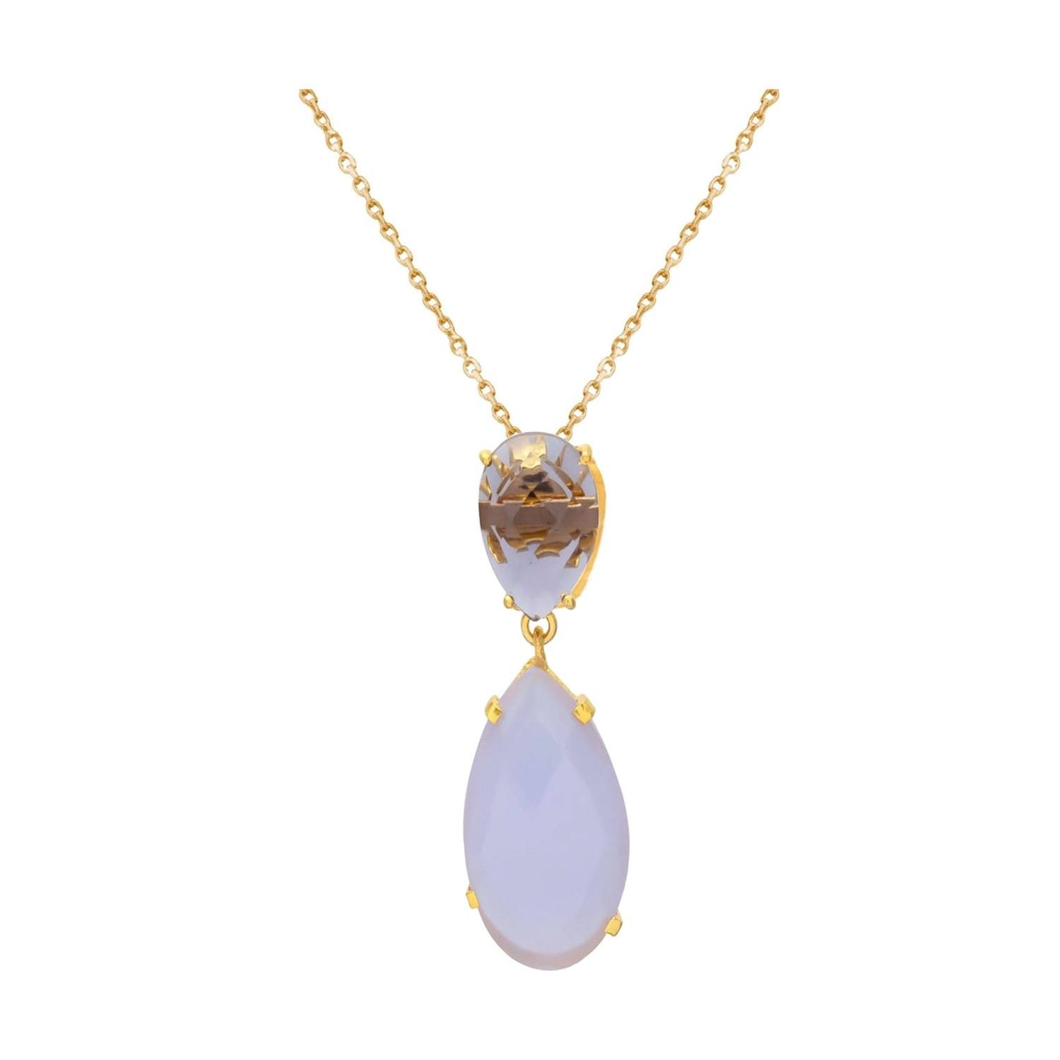 Kette mit Anhänger 'Amethysten Tropfen'